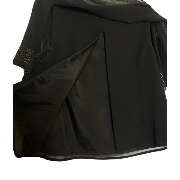 Vintage JR Nites by Caliendo Chiffon Layered Black Top 80s 90s Size 12P - Picture 4 of 14